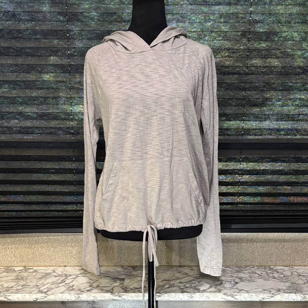 Lovestitch Women’s Grey Lightweight‎ Pullover Hooded Tie Waist Sweatshirt Medium